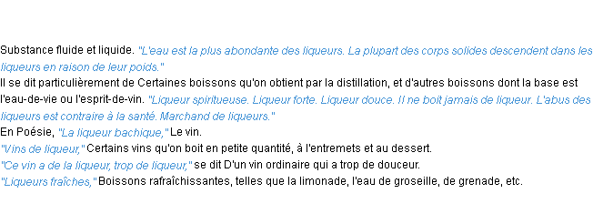 Définition liqueur ACAD 1835