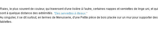 Définition liteaux ACAD 1932