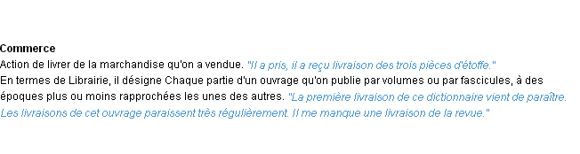 Définition livraison ACAD 1932