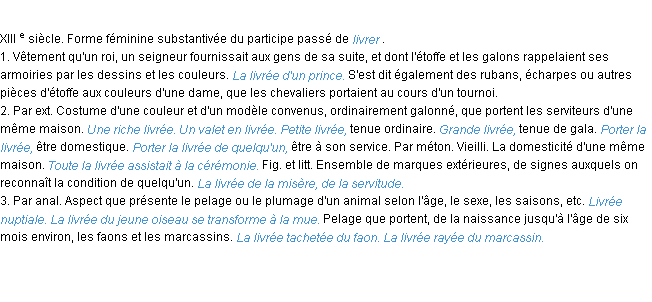 Définition livrée ACAD 1986