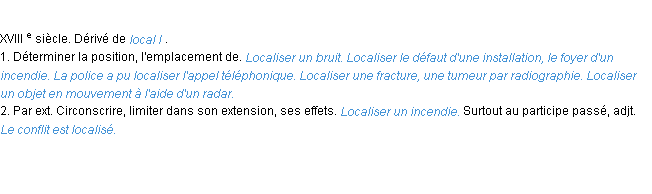 Définition localiser ACAD 1986