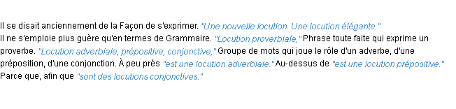 Définition locution ACAD 1932