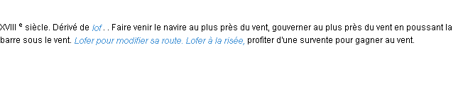 Définition lofer ACAD 1986