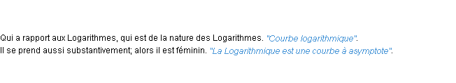 Définition logarithmique ACAD 1798