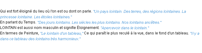 Définition lointain ACAD 1932