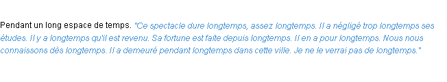 Définition longtemps ACAD 1932