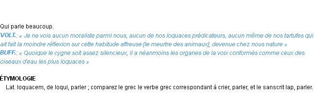 Définition loquace Emile Littré