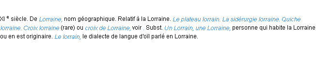 Définition lorrain ACAD 1986