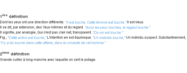 Définition louche ACAD 1932