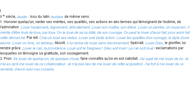 Définition louer ACAD 1986