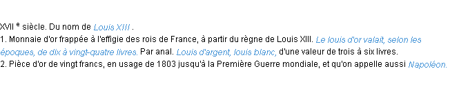 Définition louis ACAD 1986