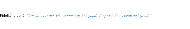 Définition loyauté ACAD 1835