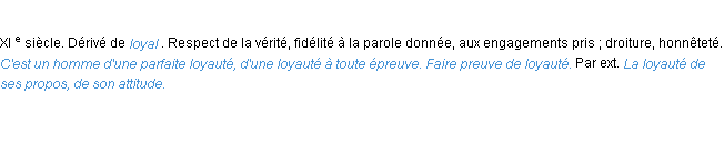 Définition loyauté ACAD 1986
