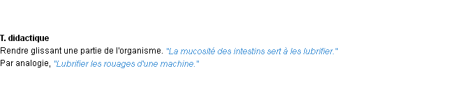 Définition lubrifier ACAD 1932