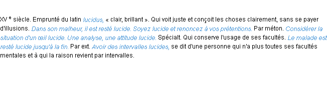 Définition lucide ACAD 1986