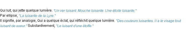 Définition luisant ACAD 1932