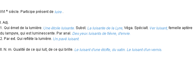 Définition luisant ACAD 1986