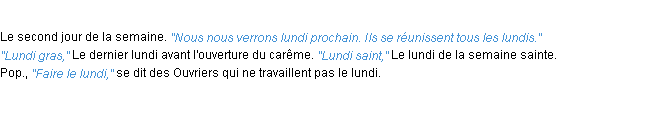 Définition lundi ACAD 1932