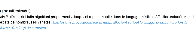 Définition lupus ACAD 1986