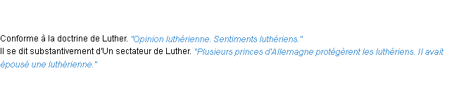 Définition luthérien ACAD 1835