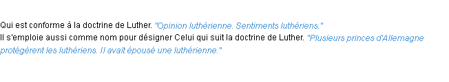 Définition luthérien ACAD 1932