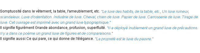 Définition luxe ACAD 1932