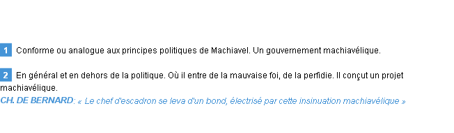 Définition machiavélique Emile Littré