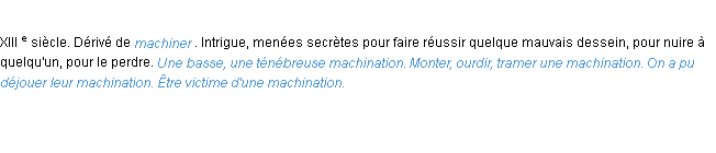 Définition machination ACAD 1986