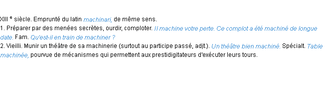 Définition machiner ACAD 1986