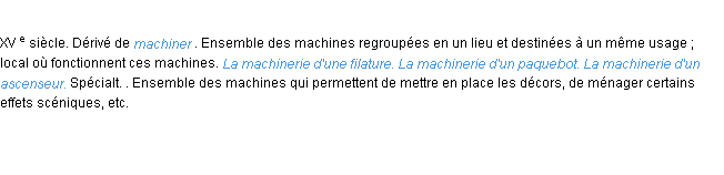 Définition machinerie ACAD 1986