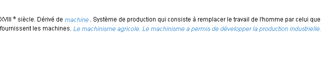 Définition machinisme ACAD 1986