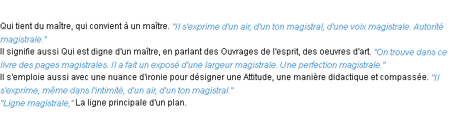 Définition magistral ACAD 1932