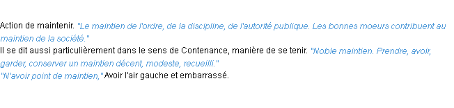 Définition maintien ACAD 1932