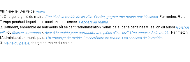 Définition mairie ACAD 1986