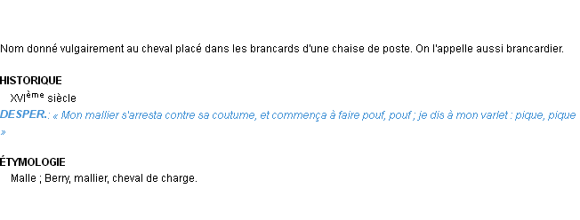 Définition mallier Emile Littré