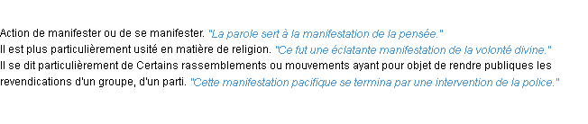 Définition manifestation ACAD 1932