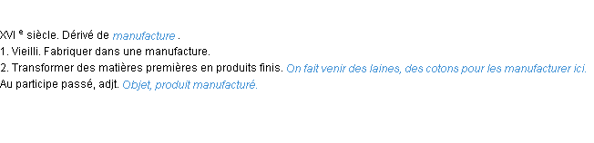 Définition manufacturer ACAD 1986