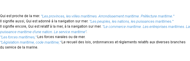 Définition maritime ACAD 1835