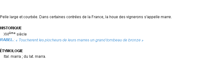 Définition marre Emile Littré