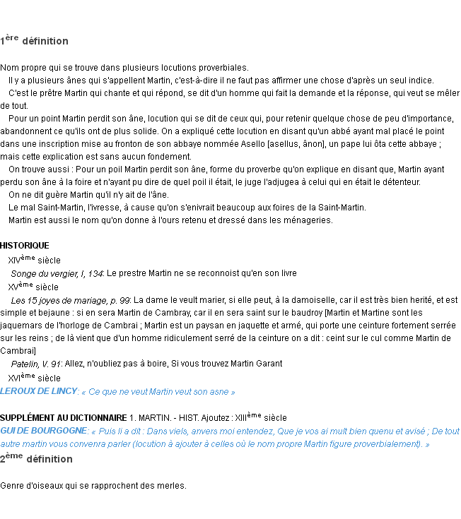 Définition martin Emile Littré