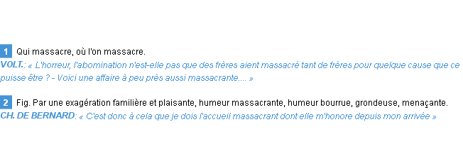 Définition massacrant Emile Littré