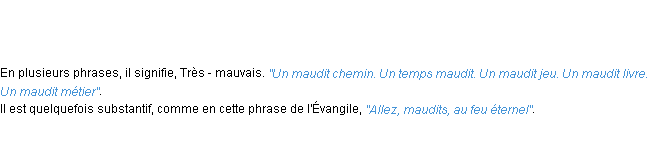 Définition maudit ACAD 1798