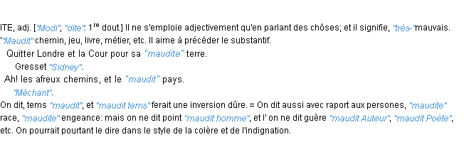 Définition maudit JF.Feraud