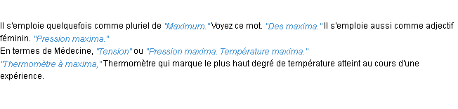 Définition maxima ACAD 1932