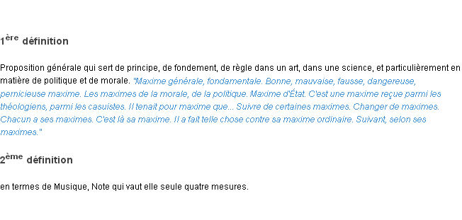 Définition maxime ACAD 1835