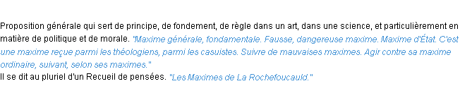 Définition maxime ACAD 1932