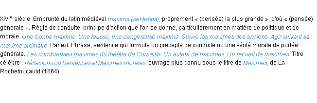 Définition maxime ACAD 1986