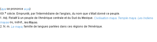 Définition maya ACAD 1986