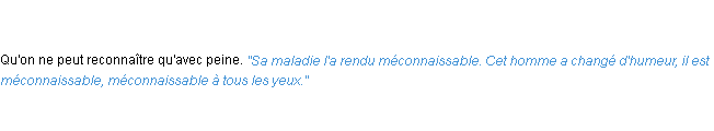 Définition méconnaissable ACAD 1835