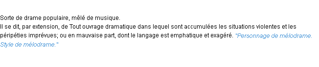 Définition mélodrame ACAD 1932